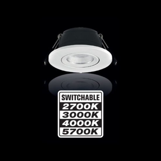 Yrrol - tiltbar vit downlight 4 olika ljustemperaturer