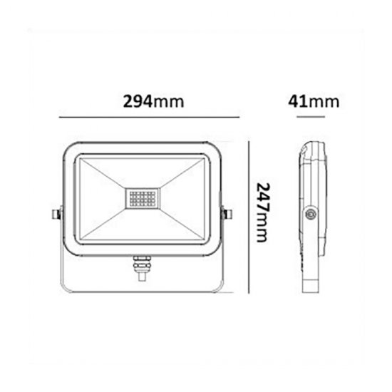 LED Strålkastare Zatt mini 50W - måttskiss
